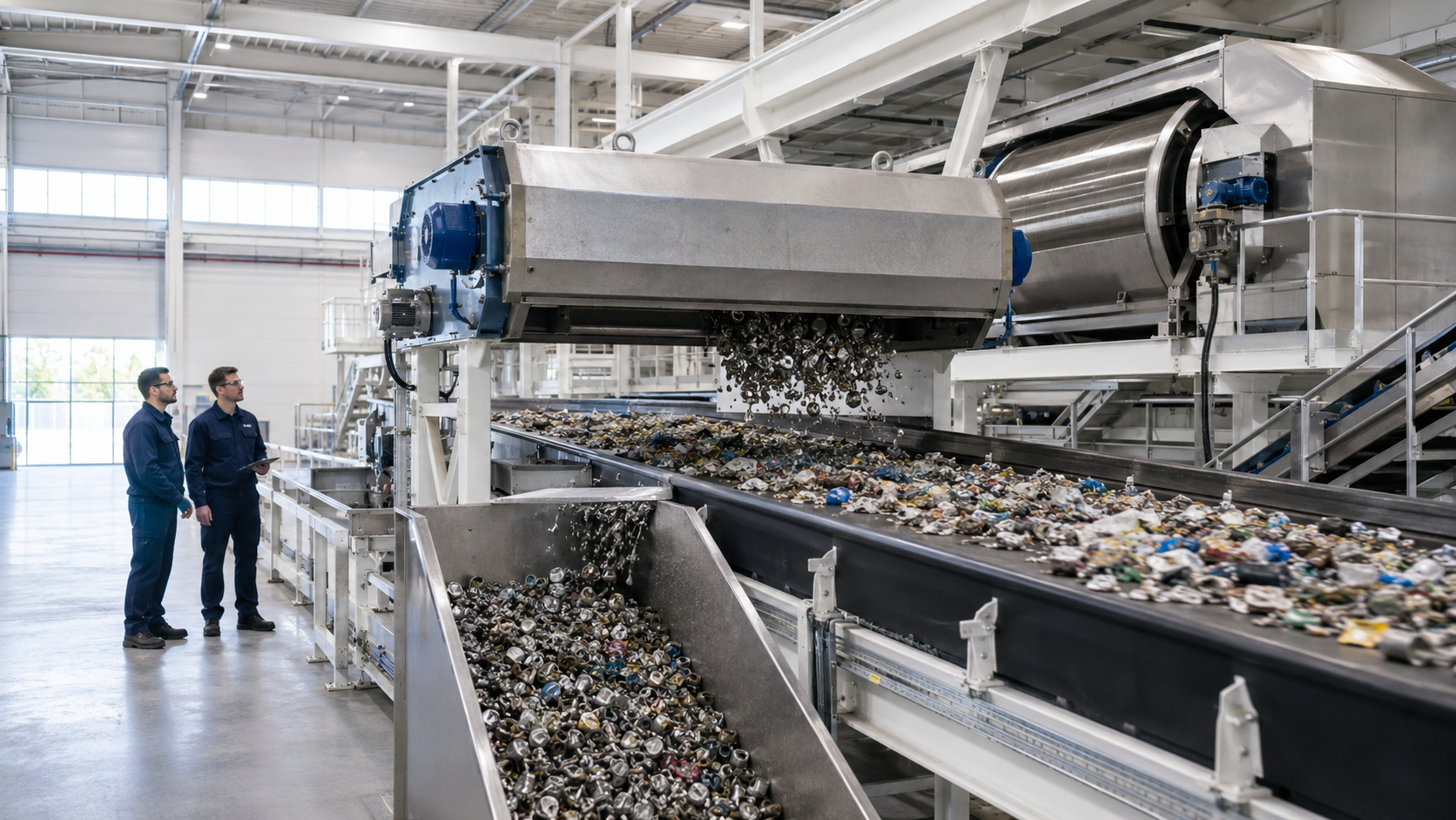 Industrielle Magnetabscheidung in einer Recyclinganlage